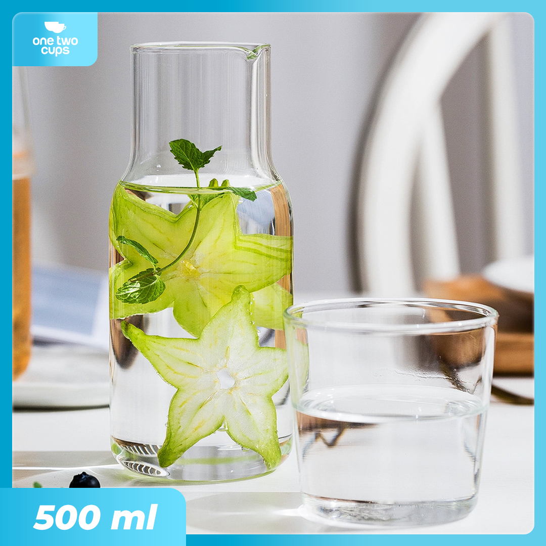 One Two Cups Set Teko Gelas Kaca Kopi Teh 1 Teko 1 Gelas Big 500ml - 0007G-C Gambar produk One Two Cups Set Teko Gelas Kaca Kopi Teh 1 Teko 1 Gelas Big 500ml - 0007G-C