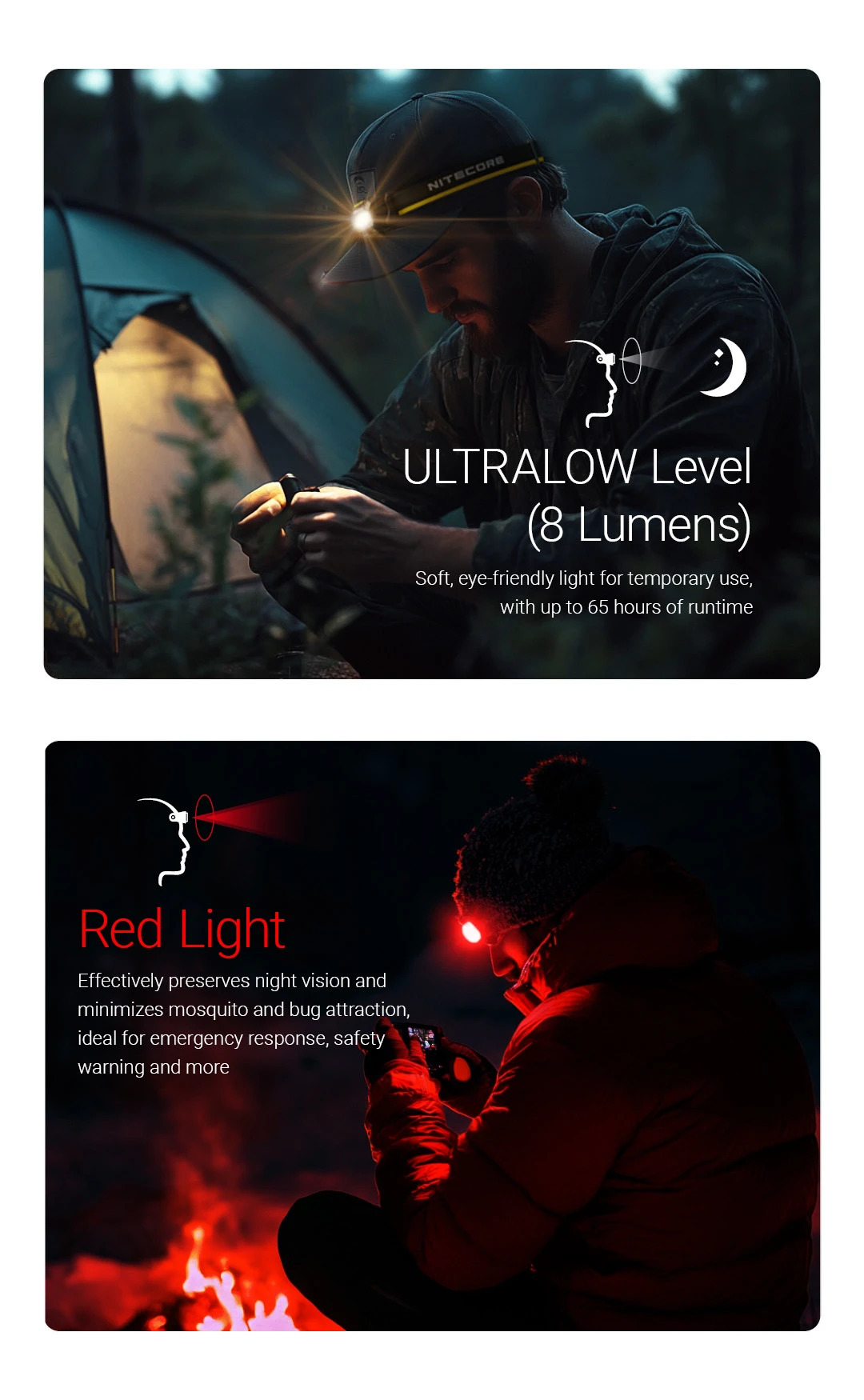 Gambar produk NITECORE Senter Kepala Headlamp LED MCT UHE 3in1 Color IPX6 800 Lumens - HA27 UHE