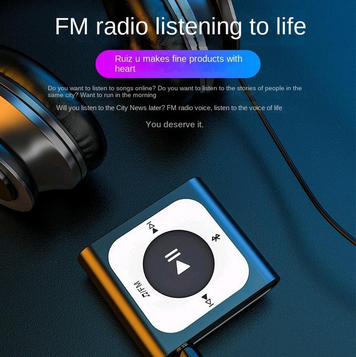 RUIZU MP3 Player Bluetooth 5.0 Radio Rechargeable Portable Clip 32GB - X66 Gambar produk RUIZU MP3 Player Bluetooth 5.0 Radio Rechargeable Portable Clip 32GB - X66
