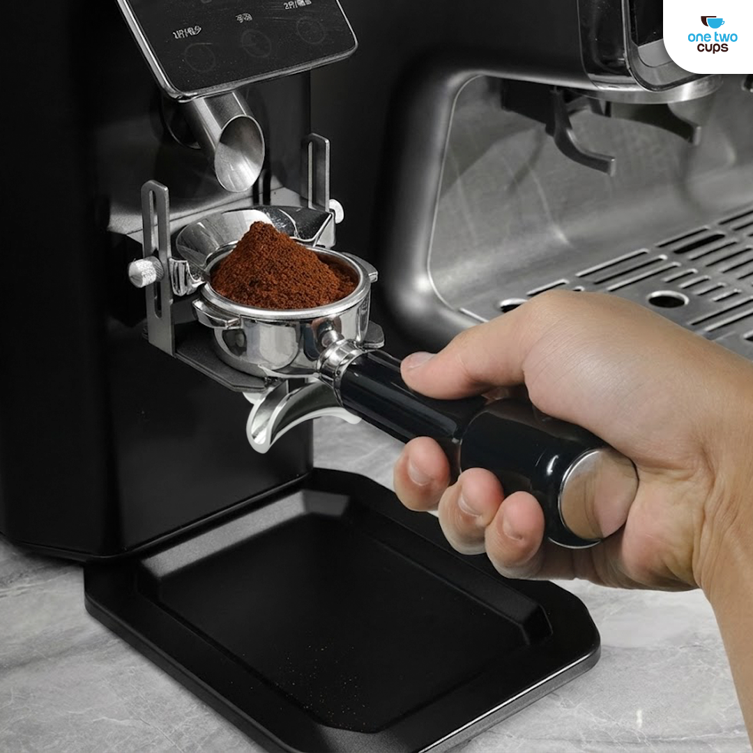 Gambar produk One Two Cups Portafilter Double Spout Stainless Steel 58mm Plastik - AL304