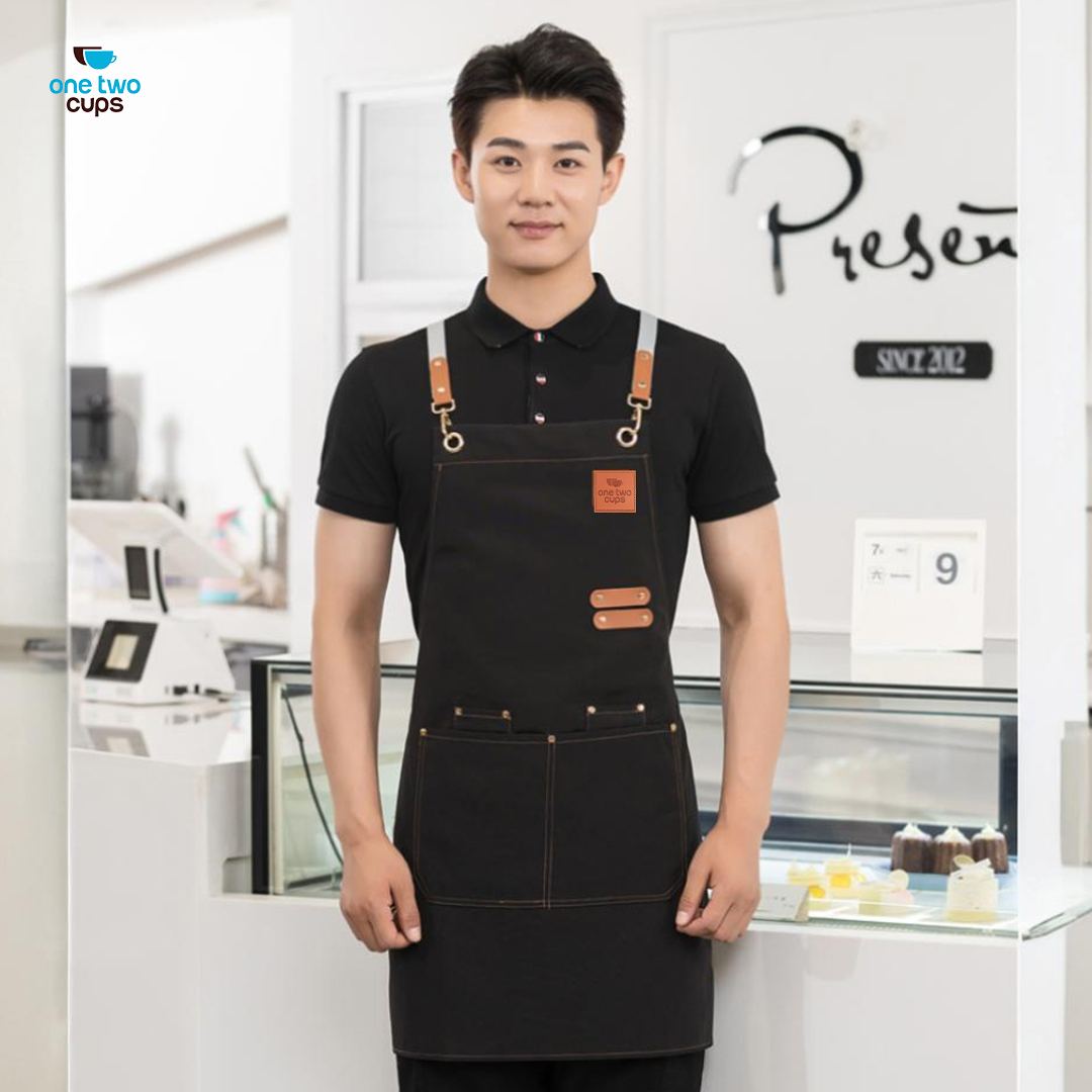 One Two Cups Celemek Masak Apron Anti Air dengan Kantong - SP01 Gambar produk One Two Cups Celemek Masak Apron Anti Air dengan Kantong - SP01