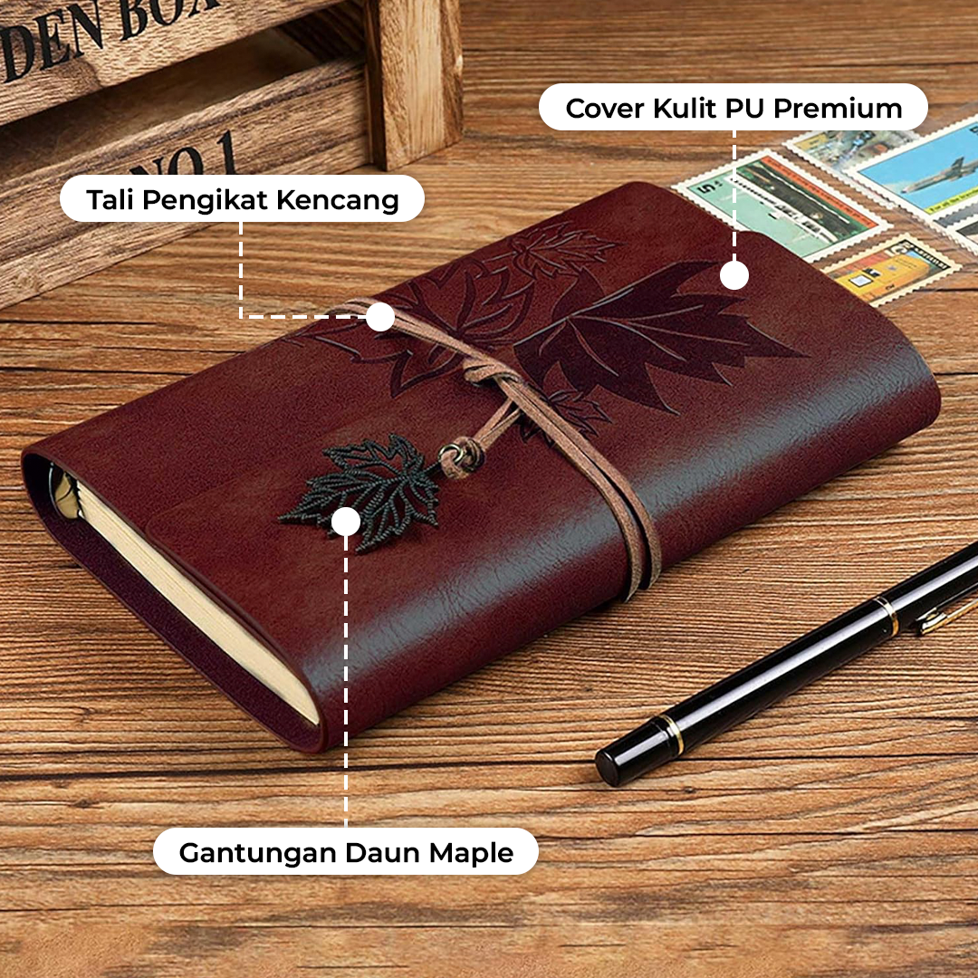 Gambar produk Toddi AIMEE Buku Catatan Binder Notebook Cover Kulit Vintage Maple A5 - ZB-16