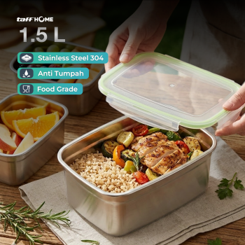 TaffHOME Kotak Makan Anti Tumpah Deep Lunch Box Stainless Steel 304 - Slyz51
