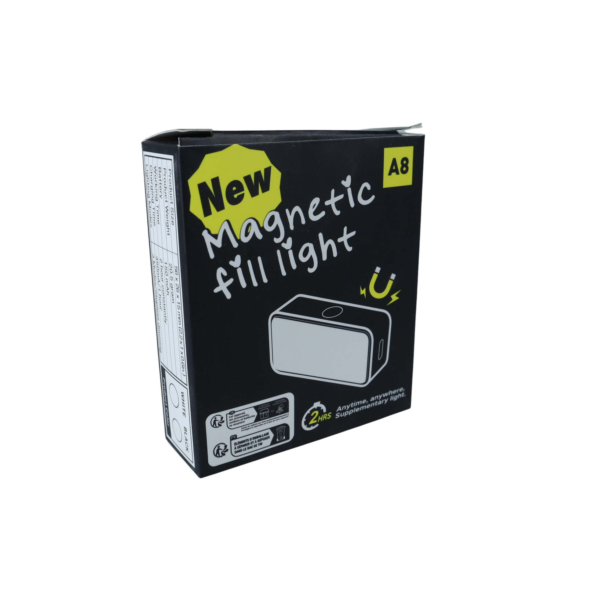 Gambar produk APOPIS Lampu Fill Light LED Magnetic 3 Color Portable Dimmable 150mAh - A8