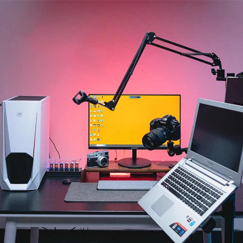 TaffSTUDIO Bracket Multi Arm Camera Mic Monitor Holder with Wheels - KMD-Z2 Gambar produk TaffSTUDIO Bracket Multi Arm Camera Mic Monitor Holder with Wheels - KMD-Z2