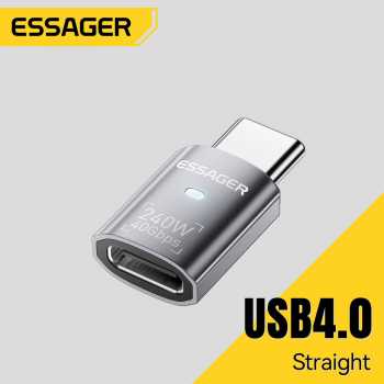 ESSAGER OTG Adapter Type C Female to Male USB 4.0 40Gbps 240W - EOTGFM-YH0G-P