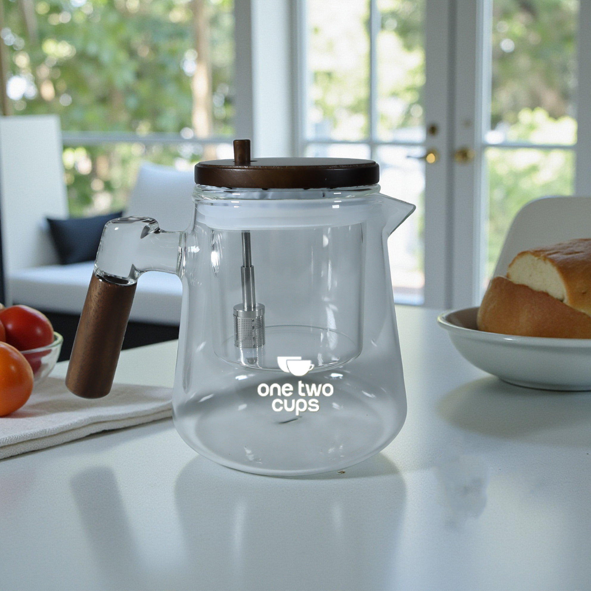 One Two Cups Teko Teh Kaca Saringan Tahan Panas Infuser Teapot 650ml - HP13 Gambar produk One Two Cups Teko Teh Kaca Saringan Tahan Panas Infuser Teapot 650ml - HP13