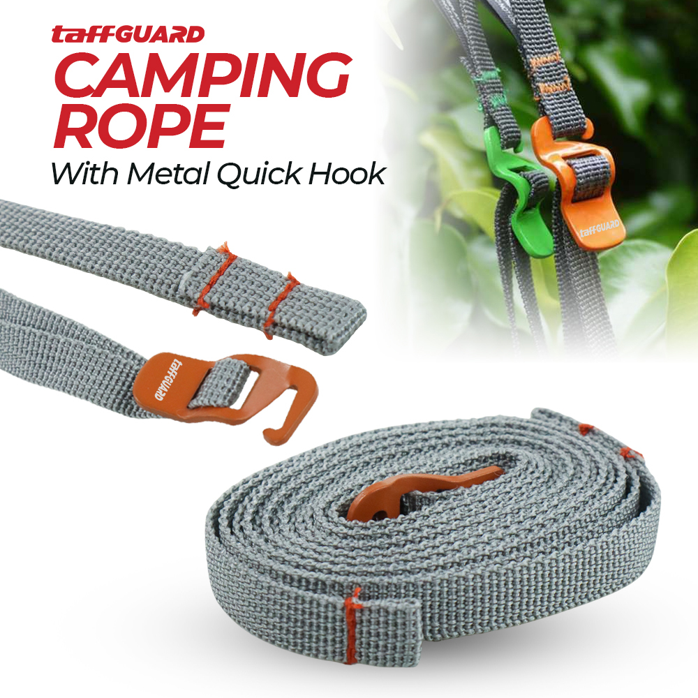 TaffGUARD Strap Tali Pengikat Barang Camping Rope Steel Quick Hook - BC098K Gambar produk TaffGUARD Strap Tali Pengikat Barang Camping Rope Steel Quick Hook - BC098K