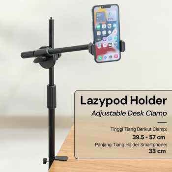 TaffSTUDIO Lazypod Holder HP Horizontal Stand Adjustable Desk Clamp - MHP1