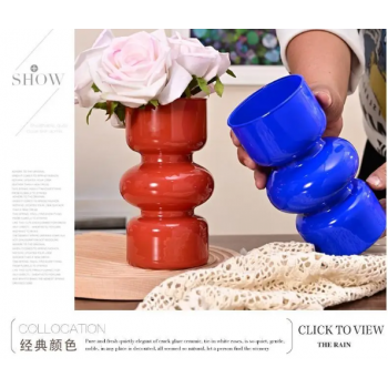 Gambar produk Ameiqa Vas Bunga Kaca Nordic Bottle Vase Flower Pot Home Decor 18cm - AM-18