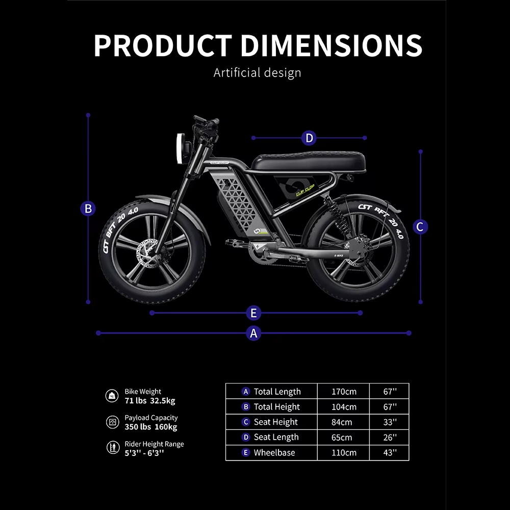 Gambar produk ClipClop Sepeda Listrik Fat Bike 20 Inch Brushless Motor 48V 15Ah 750W - L1 Pro