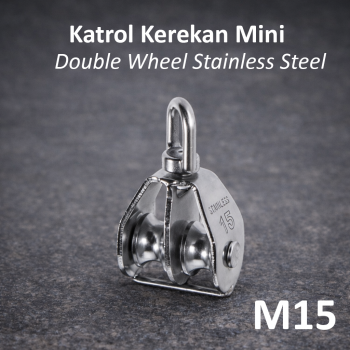 Taffware Katrol Kerekan Mini Swivel Pulley Stainless Double Wheel