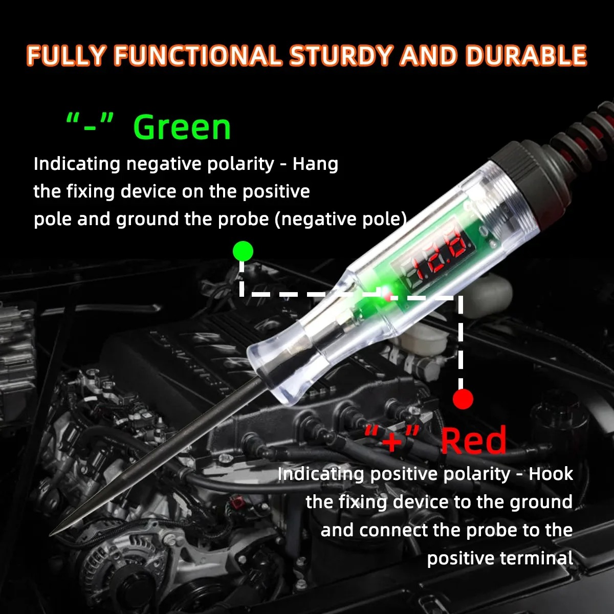 Gambar produk PINMOAP Tespen Circuit Tester Voltage with Alligator Clip 3-48V - S70