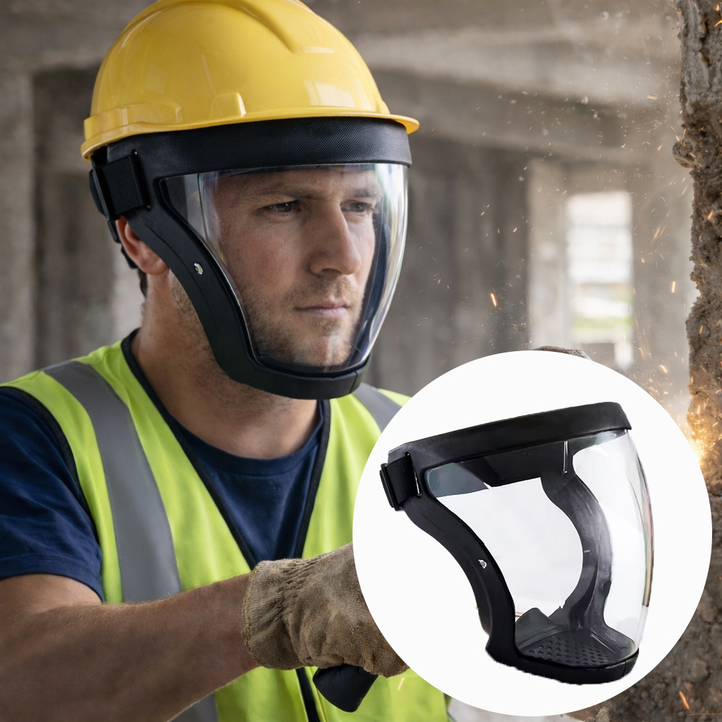 KIND Masker Full Face Transparent Protective Mask Splashproof Safety - K008 Gambar produk KIND Masker Full Face Transparent Protective Mask Splashproof Safety - K008