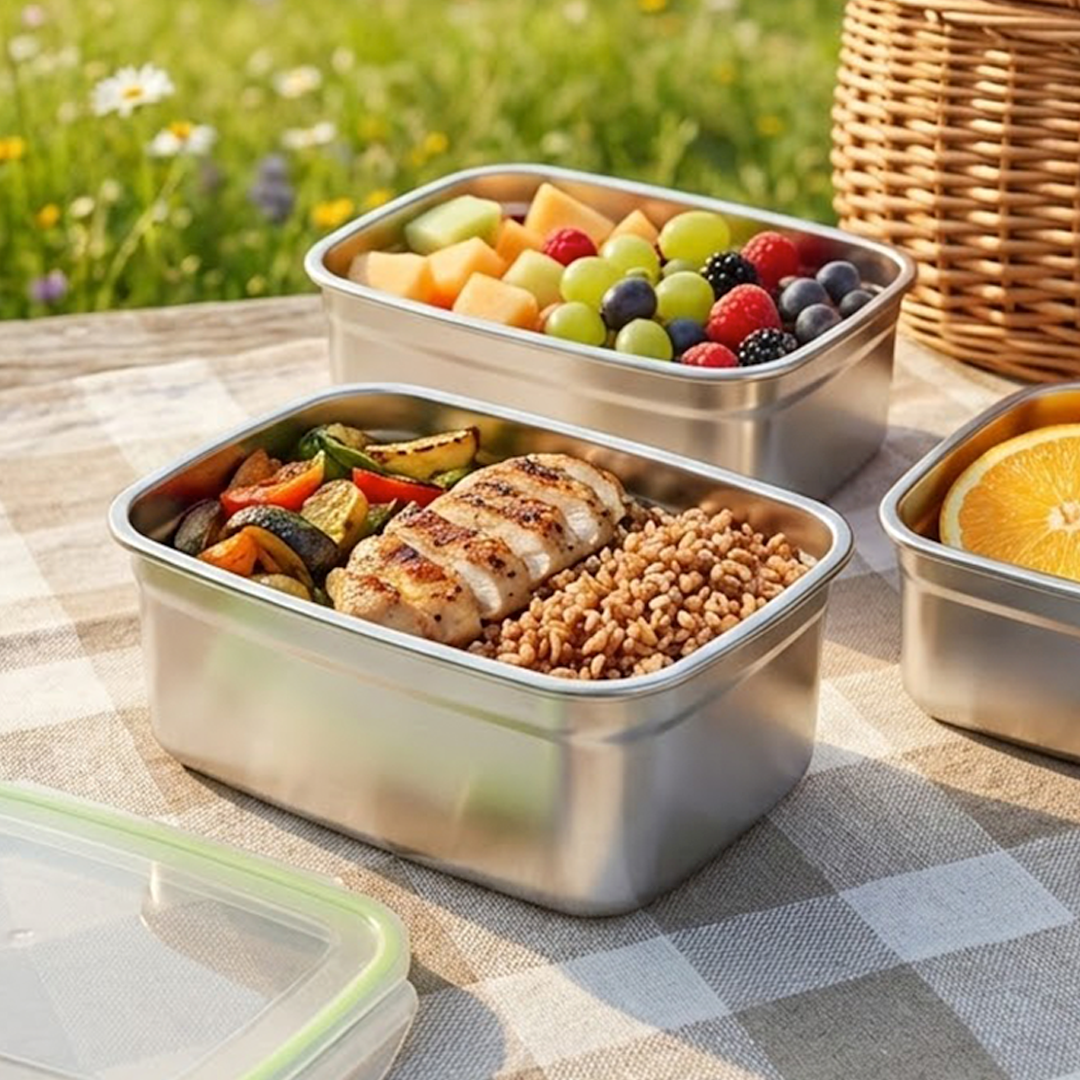 TaffHOME Kotak Makan Anti Tumpah Deep Lunch Box Stainless Steel 304 1500ml - Slyz51 Gambar produk TaffHOME Kotak Makan Anti Tumpah Deep Lunch Box Stainless Steel 304 1500ml - Slyz51