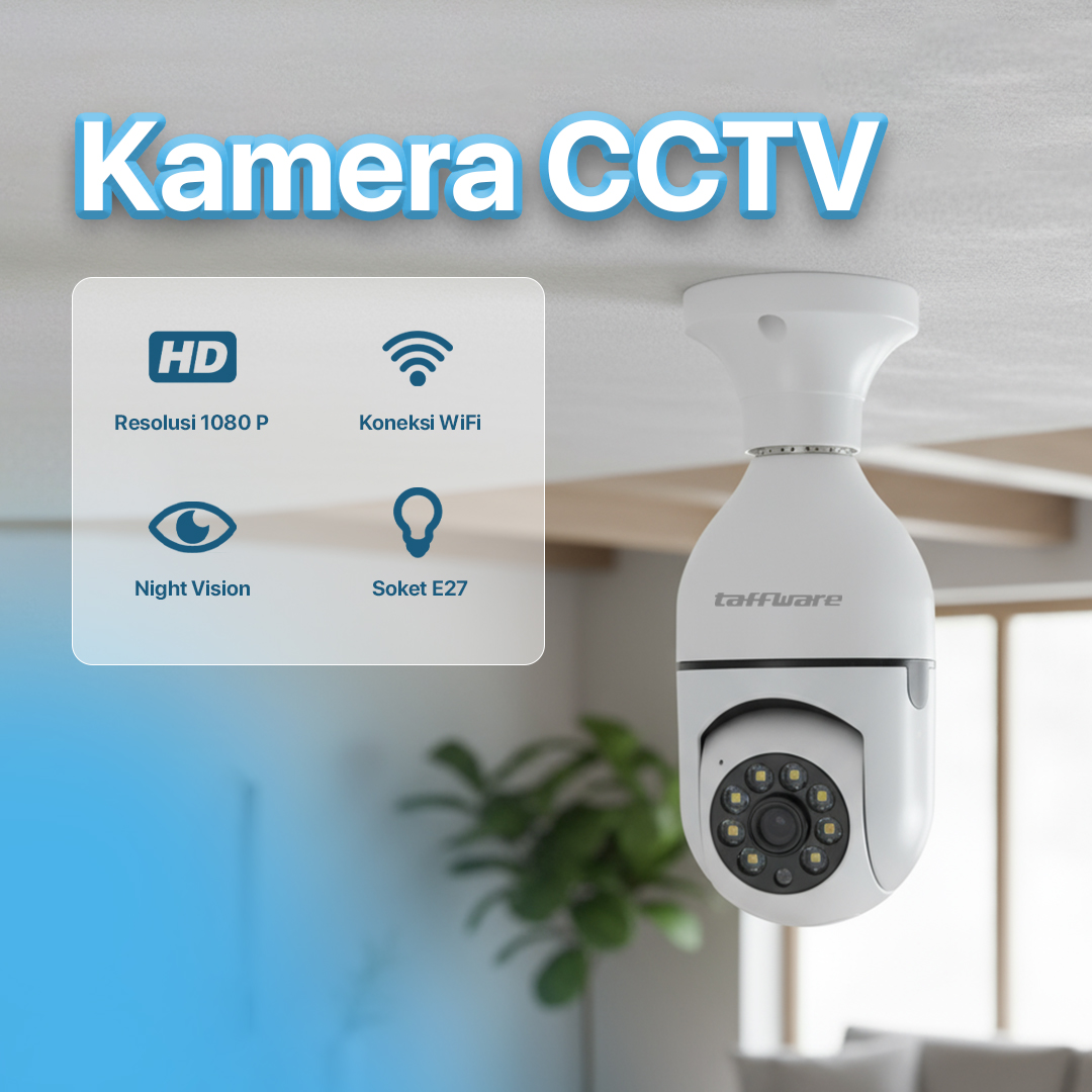 Taffware Kamera CCTV Bohlam WiFi IP Camera IR Detection 1MP 1080P - YY012 Gambar produk Taffware Kamera CCTV Bohlam WiFi IP Camera IR Detection 1MP 1080P - YY012