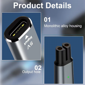 Gambar produk TUBRAN OTG Adapter Type C Female to Philips Shaver Electric Razor 4.3V - A00390