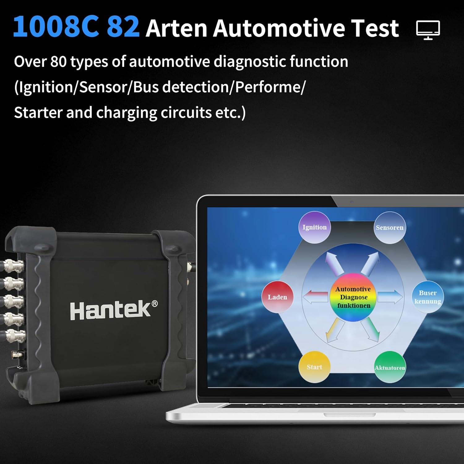 Hantek Oscilloscope Automotive Signal Generator 8 Channel USB 2.0 - 1008C Gambar produk Hantek Oscilloscope Automotive Signal Generator 8 Channel USB 2.0 - 1008C