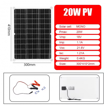 Sola Bright Solar Panel Monocrystalline Semi-Flexible 18V 20W - SN45