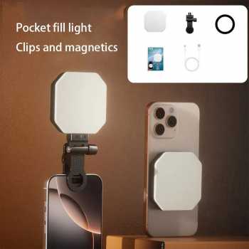 Gambar produk CAMOLO Lampu LED Fill Light Selfie F01 3in1 Color Clip Magnetic 800mAh - CL-V20