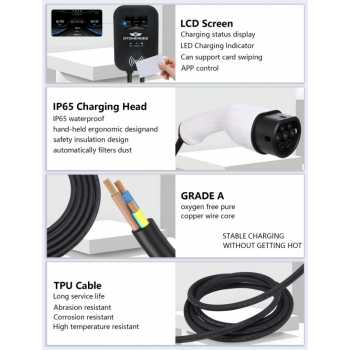Gambar produk OTOHEROES Charger Mobil Listrik EV Swipe Card Type2 Female AC Charging 32A 7kW 1 Phase - PG01