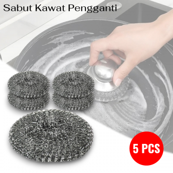 ERGO Sabut Kawat Cuci Piring Pengganti Scrubber Stainless Steel 5 PCS - ER17