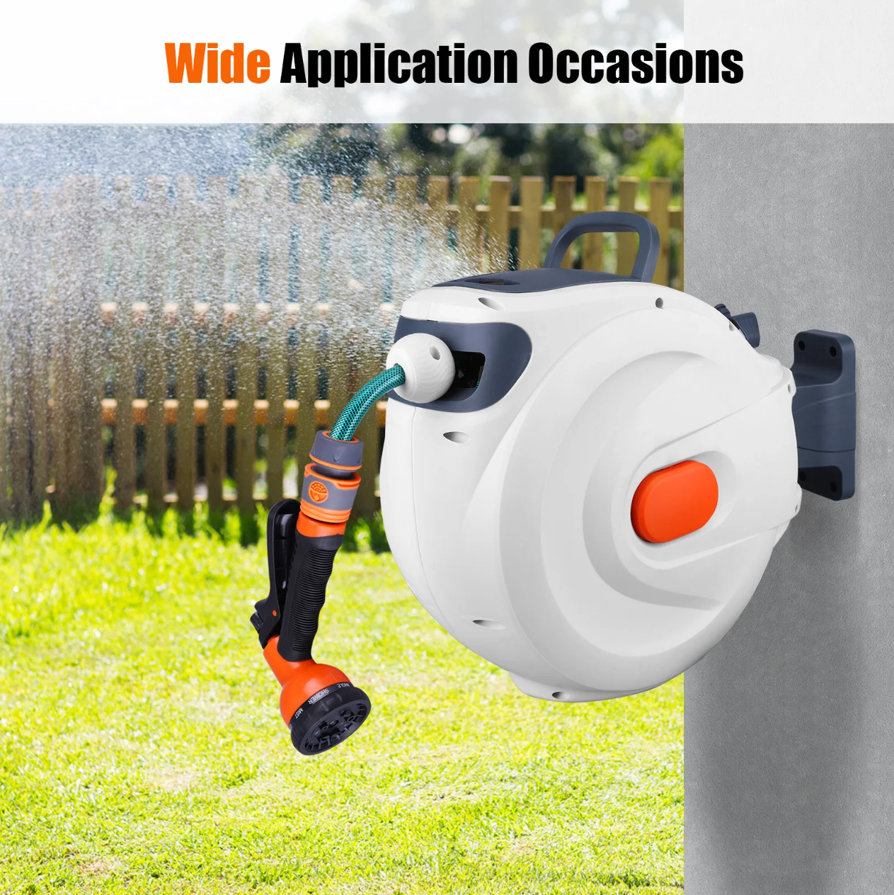 WIKOGER Tempat Gulungan Selang Otomatis Retractable Water Hose Reel - WK-10 Gambar produk WIKOGER Tempat Gulungan Selang Otomatis Retractable Water Hose Reel - WK-10