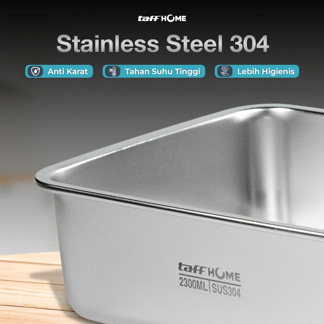 TaffHOME Kotak Makan Lunch Box Multifunction Stainless Steel 304 2300ml - AC-21 Gambar produk TaffHOME Kotak Makan Lunch Box Multifunction Stainless Steel 304 2300ml - AC-21