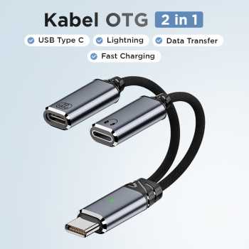 DIXSIG Kabel OTG 2in1 USB Type C Male to Lightning Type C Charging - DG21