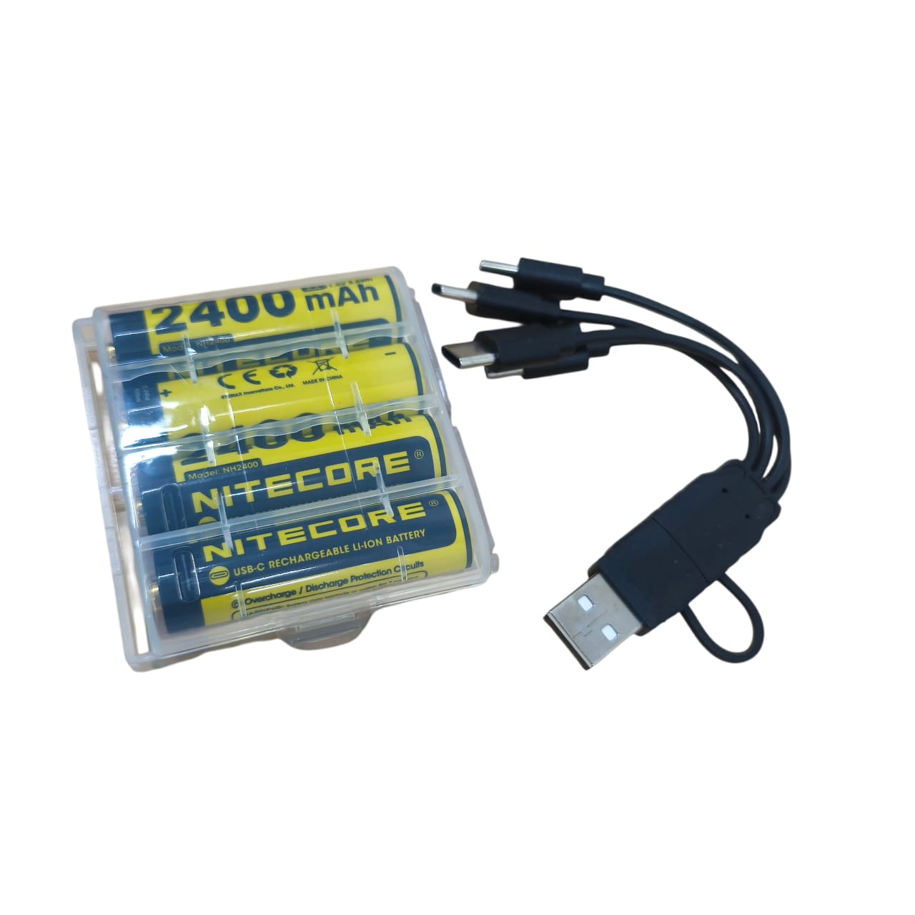 NITECORE Baterai Rechargeable Battery AA Li-Ion 1.5V 2400mAh 4 PCS - NH2400 Gambar produk NITECORE Baterai Rechargeable Battery AA Li-Ion 1.5V 2400mAh 4 PCS - NH2400