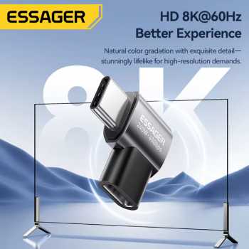 Gambar produk ESSAGER OTG Adapter Type C to Type C Female USB 4.0 40Gbps 240W - EOTGFF-YH0G-P