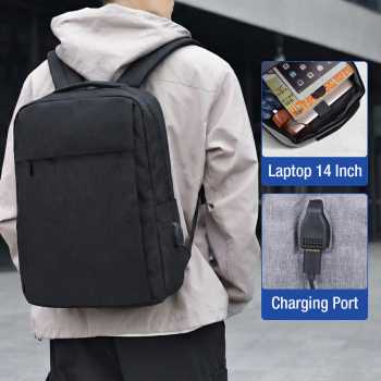 QUVLEN Tas Ransel Laptop Backpack with USB Charger Port - CV904