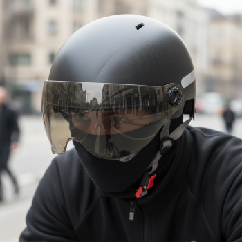 Gambar produk SPORT BIBU Helm Sepeda Skuter Motor Retro Vintage Half Face With Visor - U20