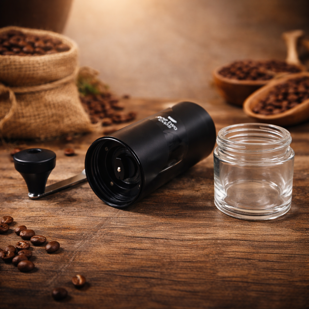 One Two Cups Alat Penggiling Kopi Manual Coffee Grinder Adjustable - KMDJ-JC Gambar produk One Two Cups Alat Penggiling Kopi Manual Coffee Grinder Adjustable - KMDJ-JC
