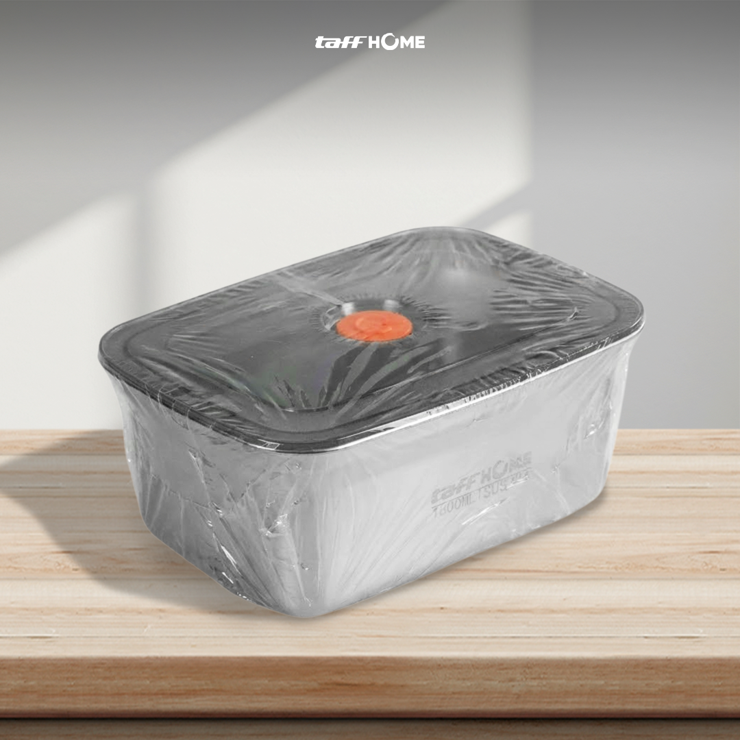 TaffHOME Kotak Makan Anti Tumpah Lunch Bento Box Stainless Steel 201 1800ml - KT273 Gambar produk TaffHOME Kotak Makan Anti Tumpah Lunch Bento Box Stainless Steel 201 1800ml - KT273