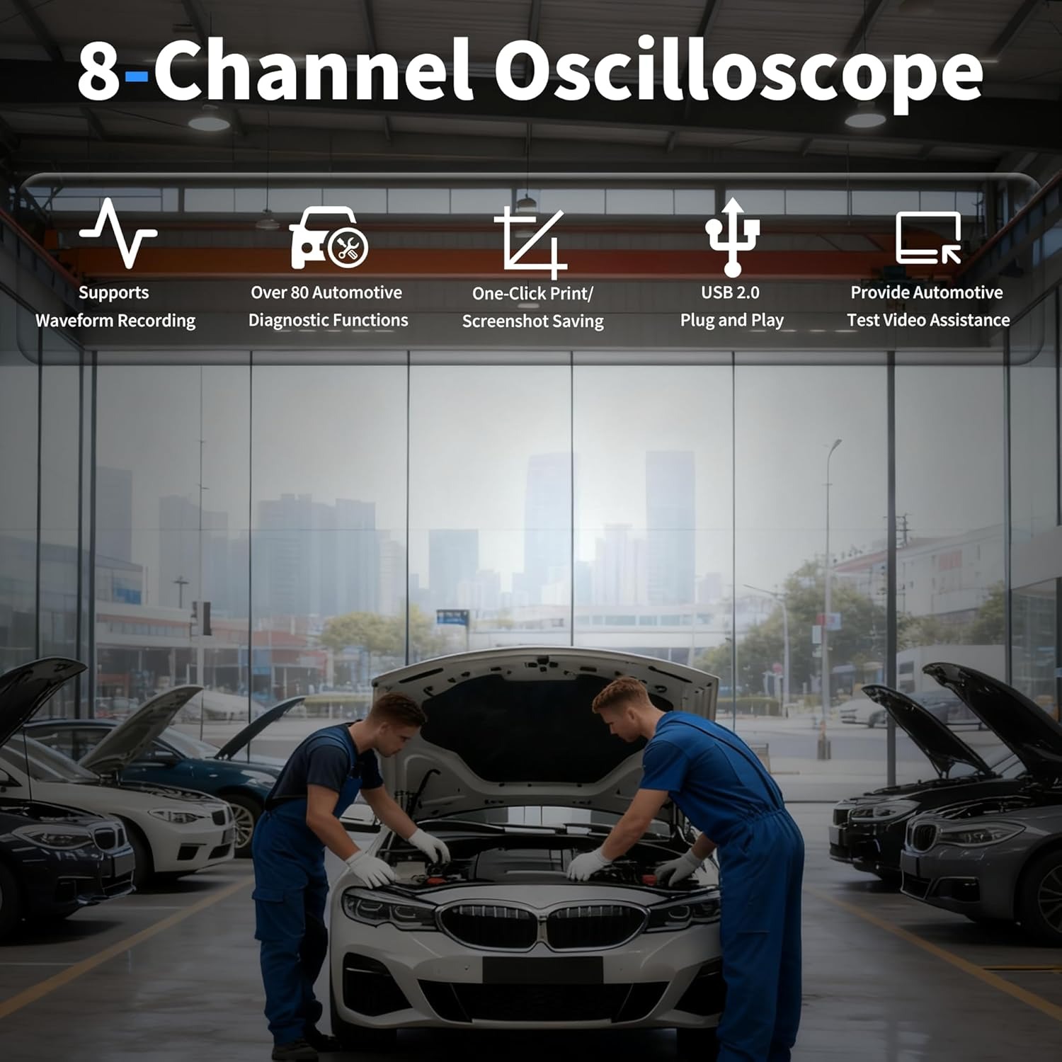 Hantek Oscilloscope Automotive Signal Generator 8 Channel USB 2.0 - 1008C Gambar produk Hantek Oscilloscope Automotive Signal Generator 8 Channel USB 2.0 - 1008C