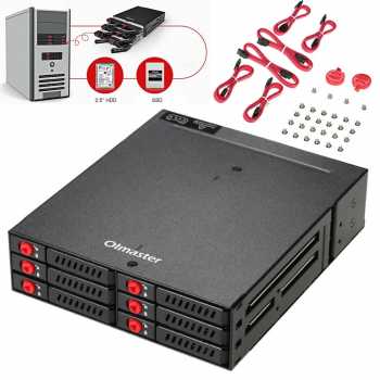 Gambar produk Olmaster External SSD HDD Enclosure Rack 2.5 Inch SATA 6 Bay 6TB - MR-6601