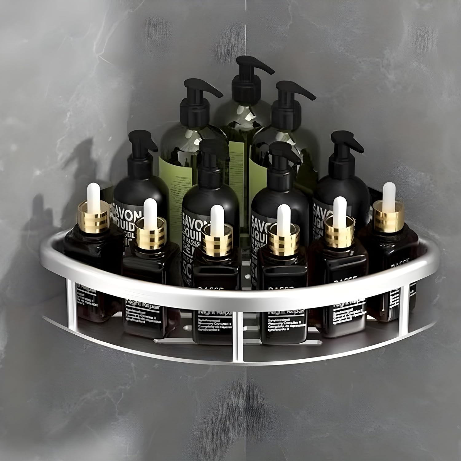 Gambar produk JIATO Rak Kamar Mandi Aluminium Triangular Bathroom Corner Shelf 2 PCS - RG4A