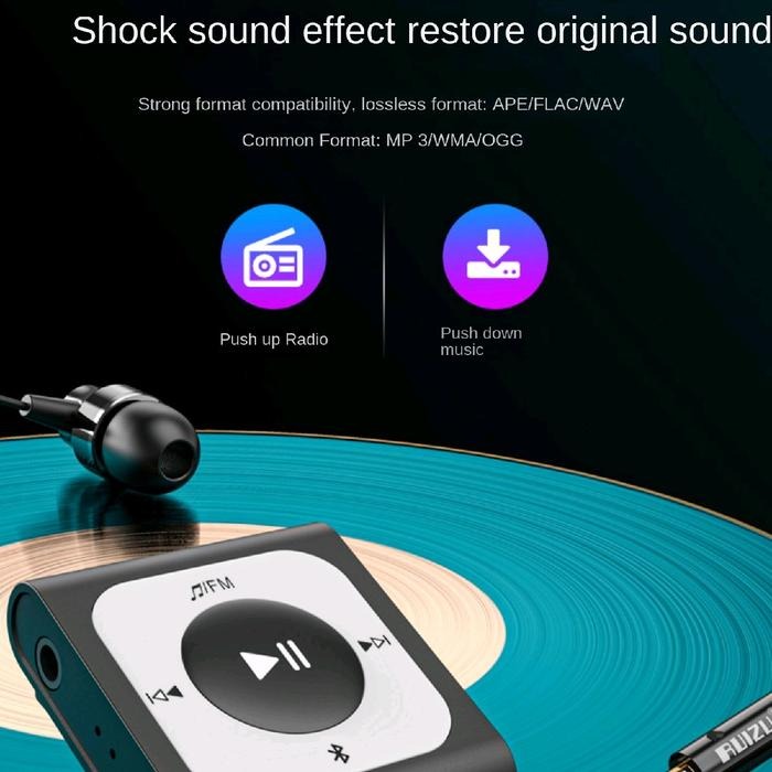 RUIZU MP3 Player Bluetooth 5.0 Radio Rechargeable Portable Clip 32GB - X66 Gambar produk RUIZU MP3 Player Bluetooth 5.0 Radio Rechargeable Portable Clip 32GB - X66