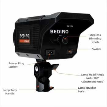 Gambar produk BEDIRO Lampu Studio LED Fill Light 3in1 Color Universal Mount 100W - BD400-SS
