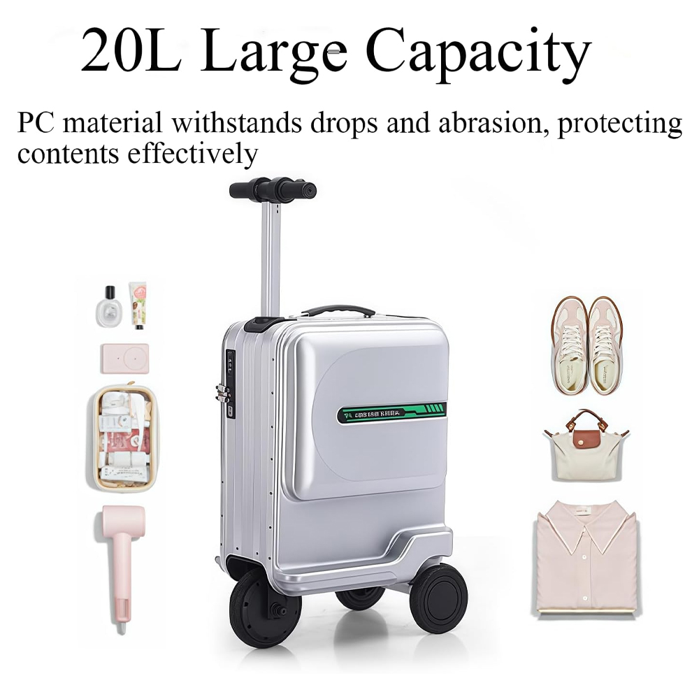 TaffGO Koper Skuter Elektrik Kabin Airwheel Style Luggage 20 Inch - SE60 Gambar produk TaffGO Koper Skuter Elektrik Kabin Airwheel Style Luggage 20 Inch - SE60