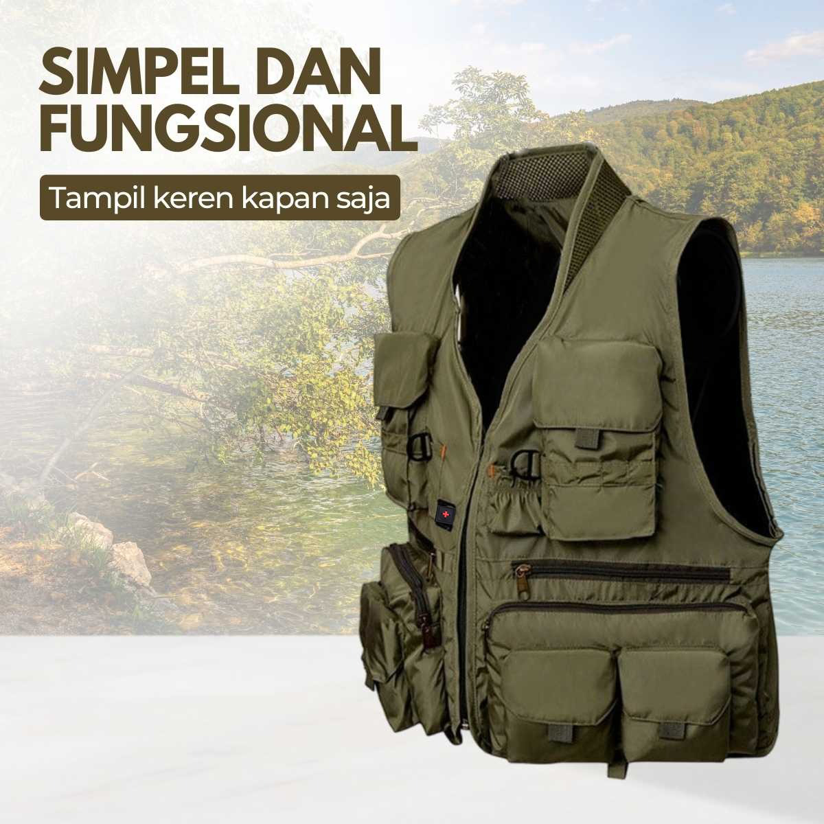 Deukio Rompi Pancing Fishing Vest Quick Dry Jacket XL - GDS09 Gambar produk Deukio Rompi Pancing Fishing Vest Quick Dry Jacket XL - GDS09