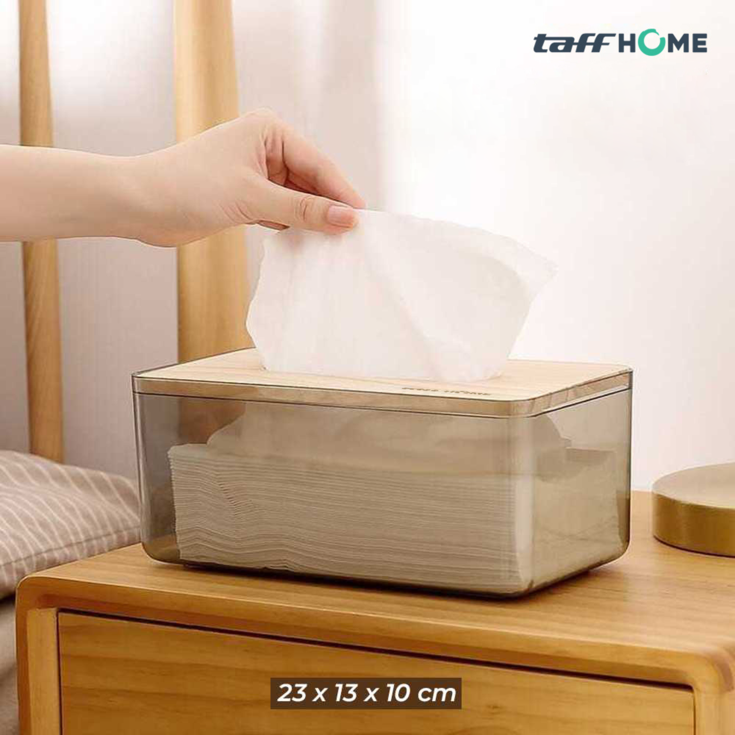 Gambar produk TaffHOME Kotak Tisu Kayu Nordic Minimalist Tissue Box Large - ZJ011