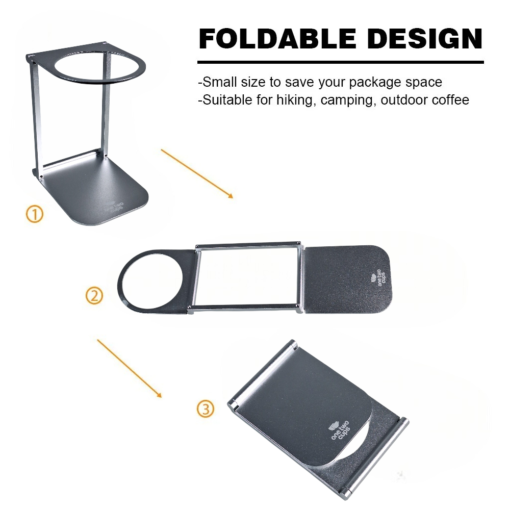 One Two Cups Foldable Coffee Drip Holder Support Stand Machine V60 - XS-ZJ001 Gambar produk One Two Cups Foldable Coffee Drip Holder Support Stand Machine V60 - XS-ZJ001