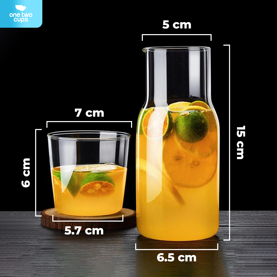 One Two Cups Set Teko Gelas Kaca Kopi Teh 1 Pitcher 1 Cup Minimalist Small 360ml - 0007G-C Gambar produk One Two Cups Set Teko Gelas Kaca Kopi Teh 1 Pitcher 1 Cup Minimalist Small 360ml - 0007G-C