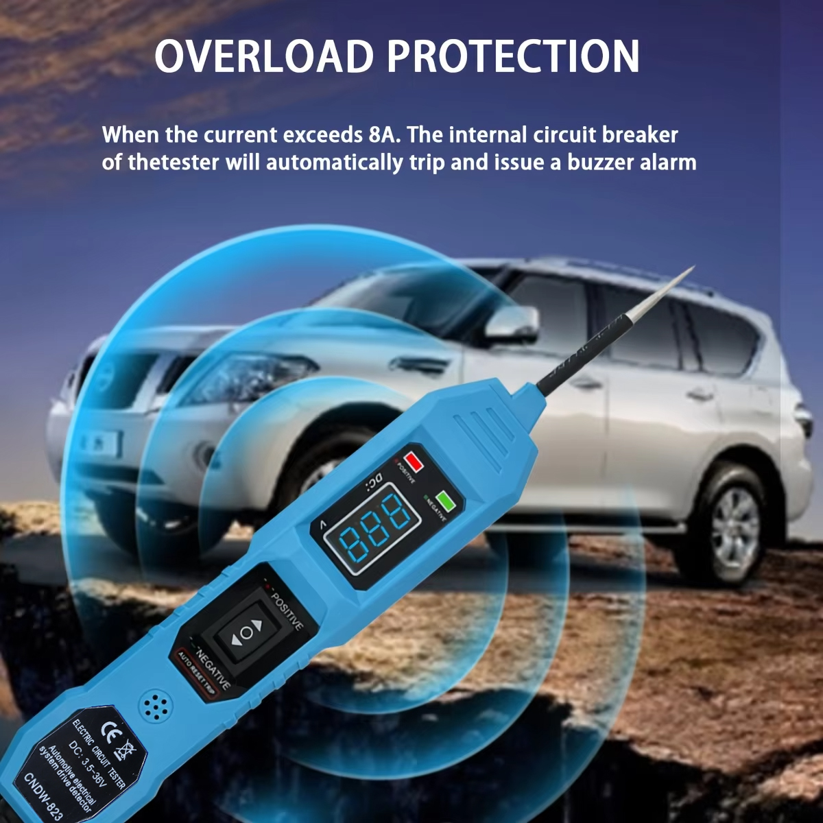 Gambar produk VSTM Tespen Sirkuit Mobil Circuit Tester Voltage Aligator Clip 3.5-36V - CNDW-823