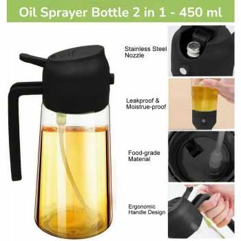 WOOBRICE Botol Minyak Serbaguna 2in1 Spray Oil Dispenser 450ml - CY181