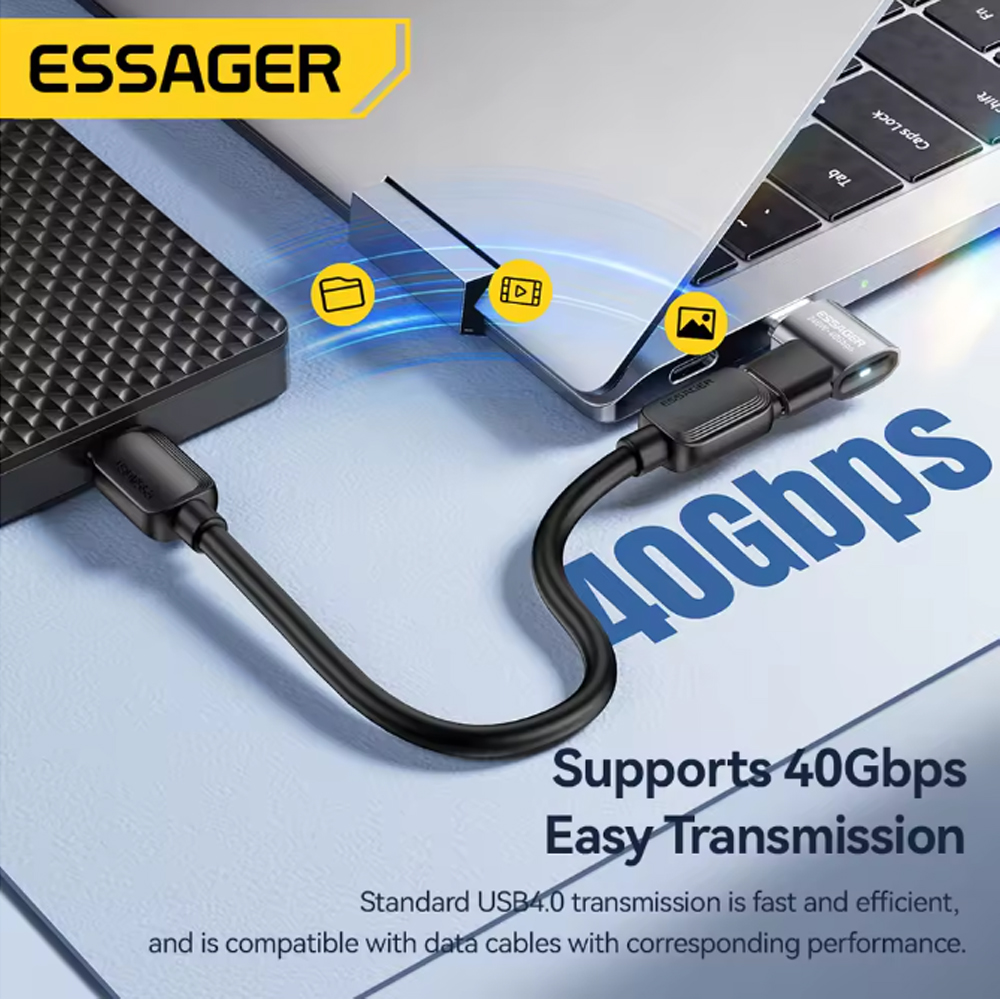 ESSAGER OTG Adapter Type C to Type C Female USB 4.0 40Gbps 240W - EOTGFF-YH0G-P Gambar produk ESSAGER OTG Adapter Type C to Type C Female USB 4.0 40Gbps 240W - EOTGFF-YH0G-P