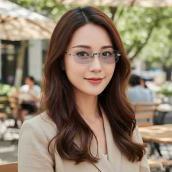 RIBI Kacamata Wanita Frameless Anti Blue Light Photochromic Eyeglasses - RB34-P