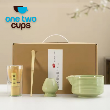 One Two Cups Matcha Set Chawan Chasen Stand Chashaku Ceramic 500ml - CZ2